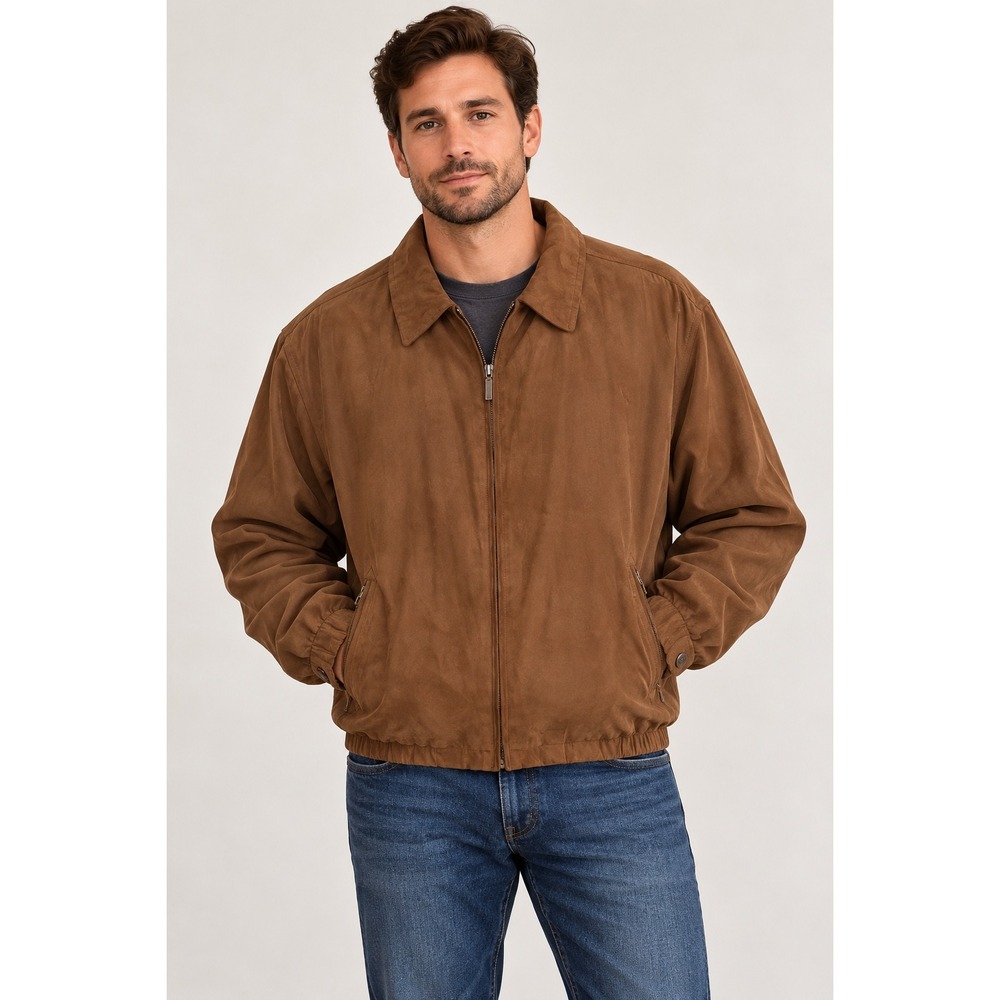 Weatherproof Men's Brown Microsuede Bomber Jacket L